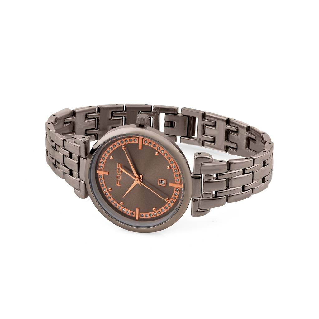 Diamond Studded Wrist Watch For Women, Metal Strap, Separate Date, Sapphire Glass, Model Fc11653Lbl4 : FC11653LGR3