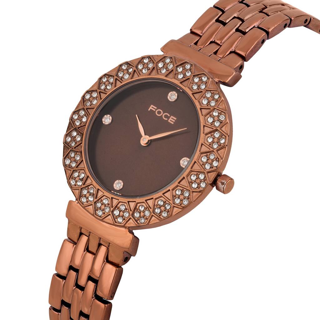 Diamond Studded Wrist Watch For Women, Metal Strap, Sapphire Glass, Model Fc11655Lbl4 : FC11655LBR6