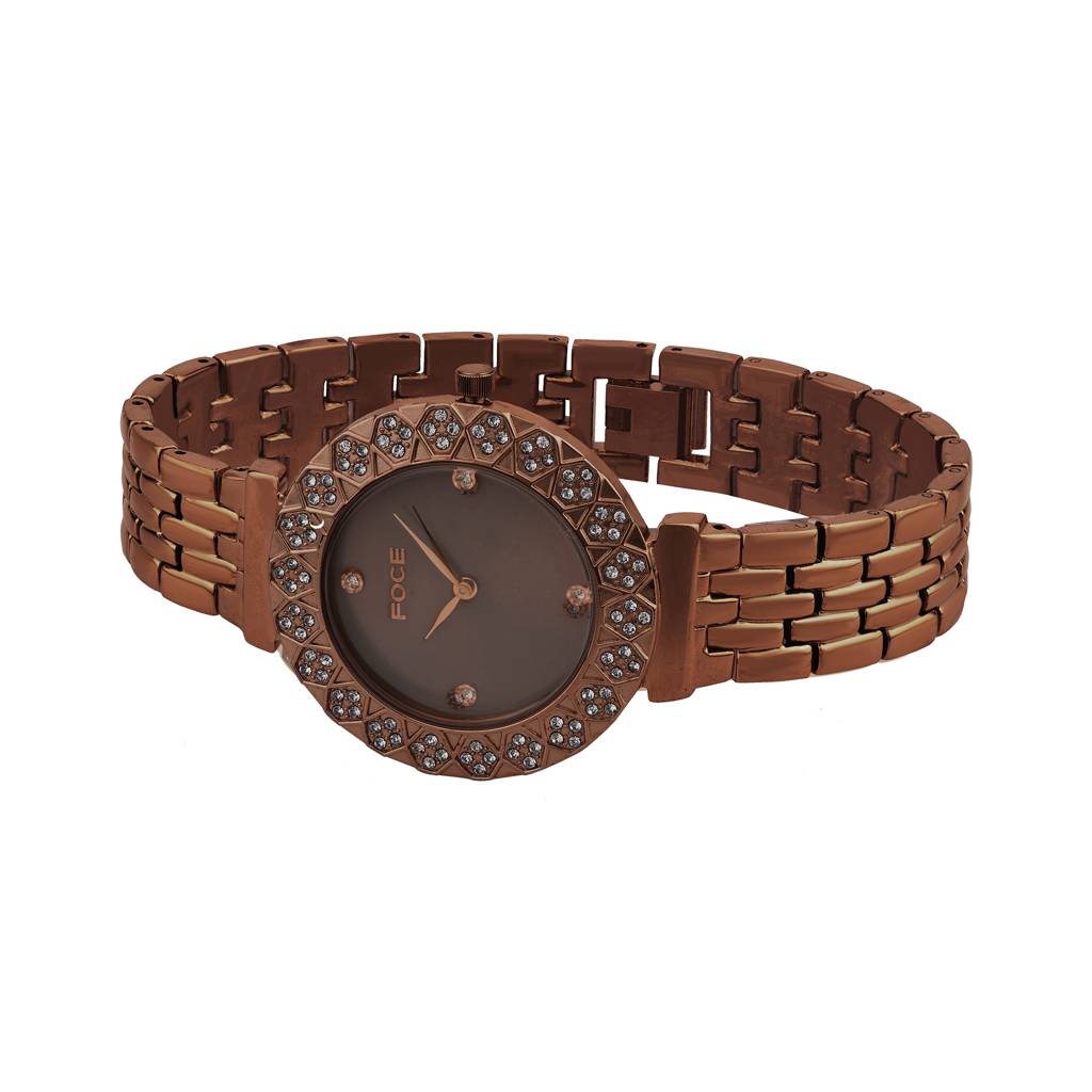Diamond Studded Wrist Watch For Women, Metal Strap, Sapphire Glass, Model Fc11655Lbl4 : FC11655LBR6