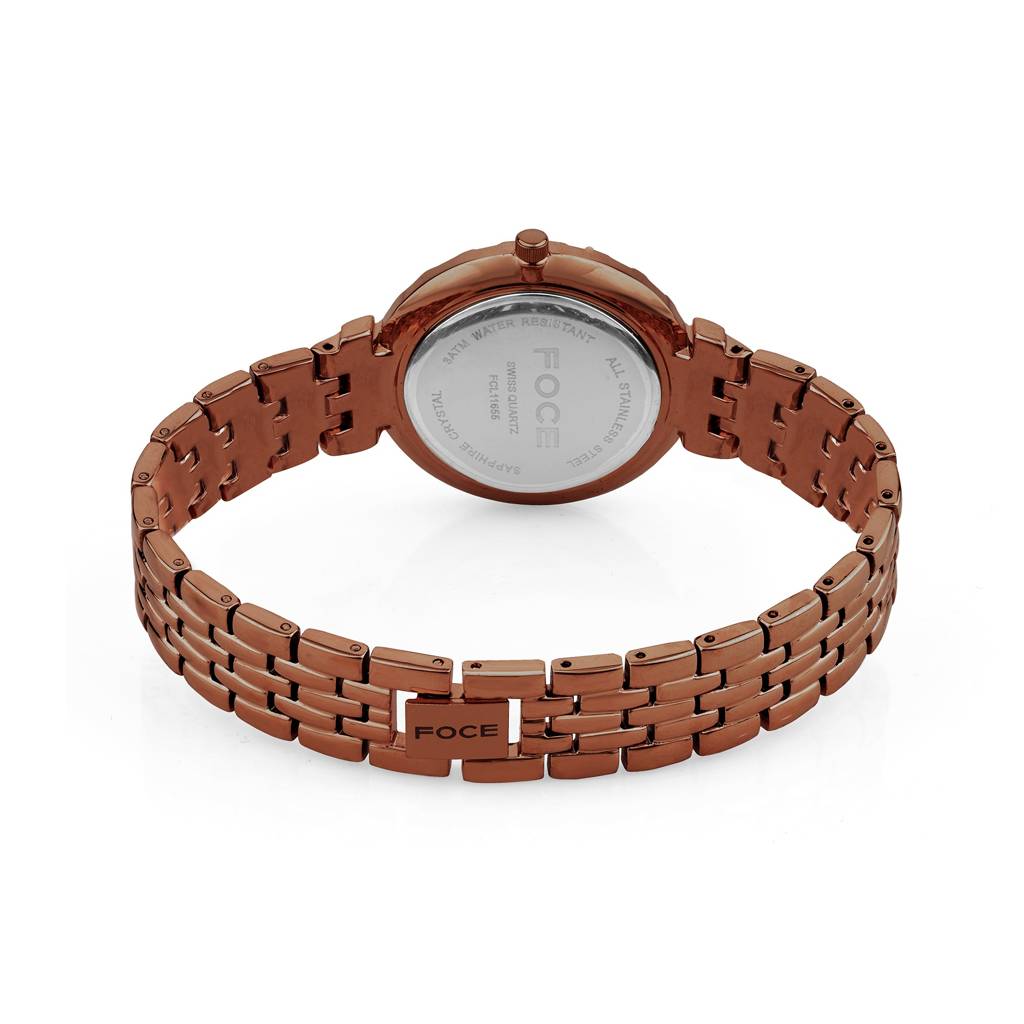 Diamond Studded Wrist Watch For Women, Metal Strap, Sapphire Glass, Model Fc11655Lbl4 : FC11655LBR6