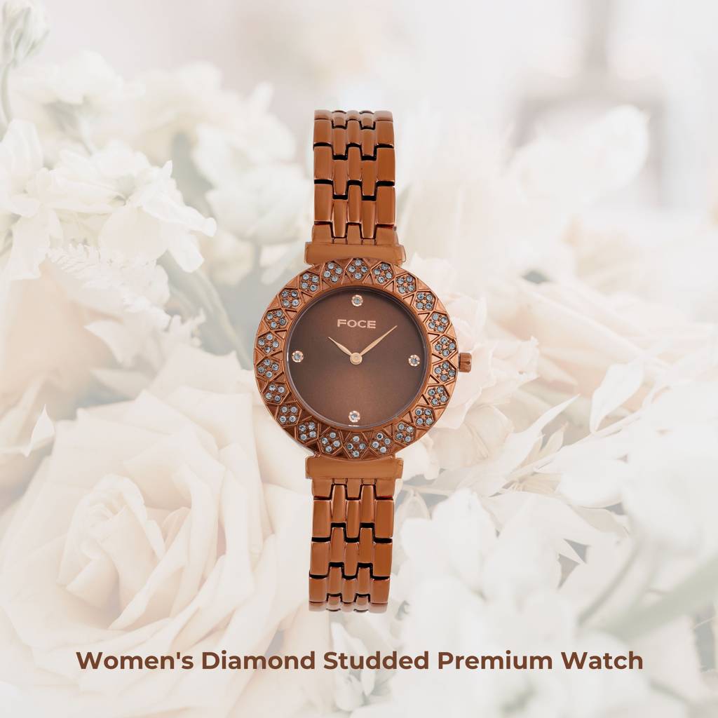 Diamond Studded Wrist Watch For Women, Metal Strap, Sapphire Glass, Model Fc11655Lbl4 : FC11655LBR6