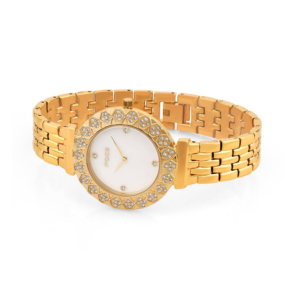Diamond Studded Wrist Watch For Women, Metal Strap, Sapphire Glass, Model Fc11655Lbl4 : FC11655LG1