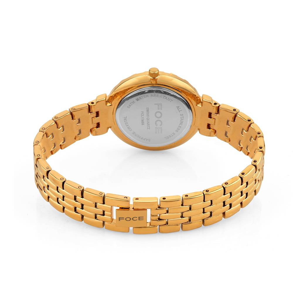 Diamond Studded Wrist Watch For Women, Metal Strap, Sapphire Glass, Model Fc11655Lbl4 : FC11655LG1