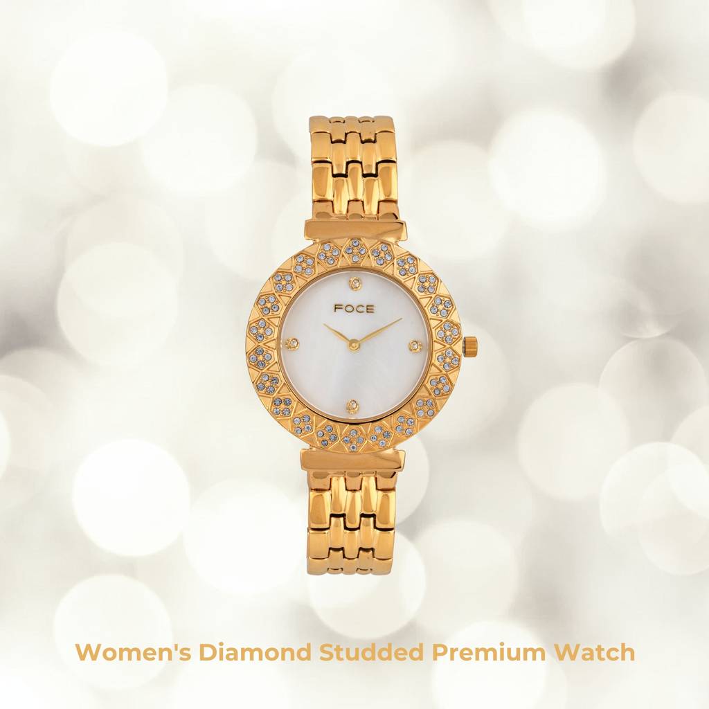 Diamond Studded Wrist Watch For Women, Metal Strap, Sapphire Glass, Model Fc11655Lbl4 : FC11655LG1