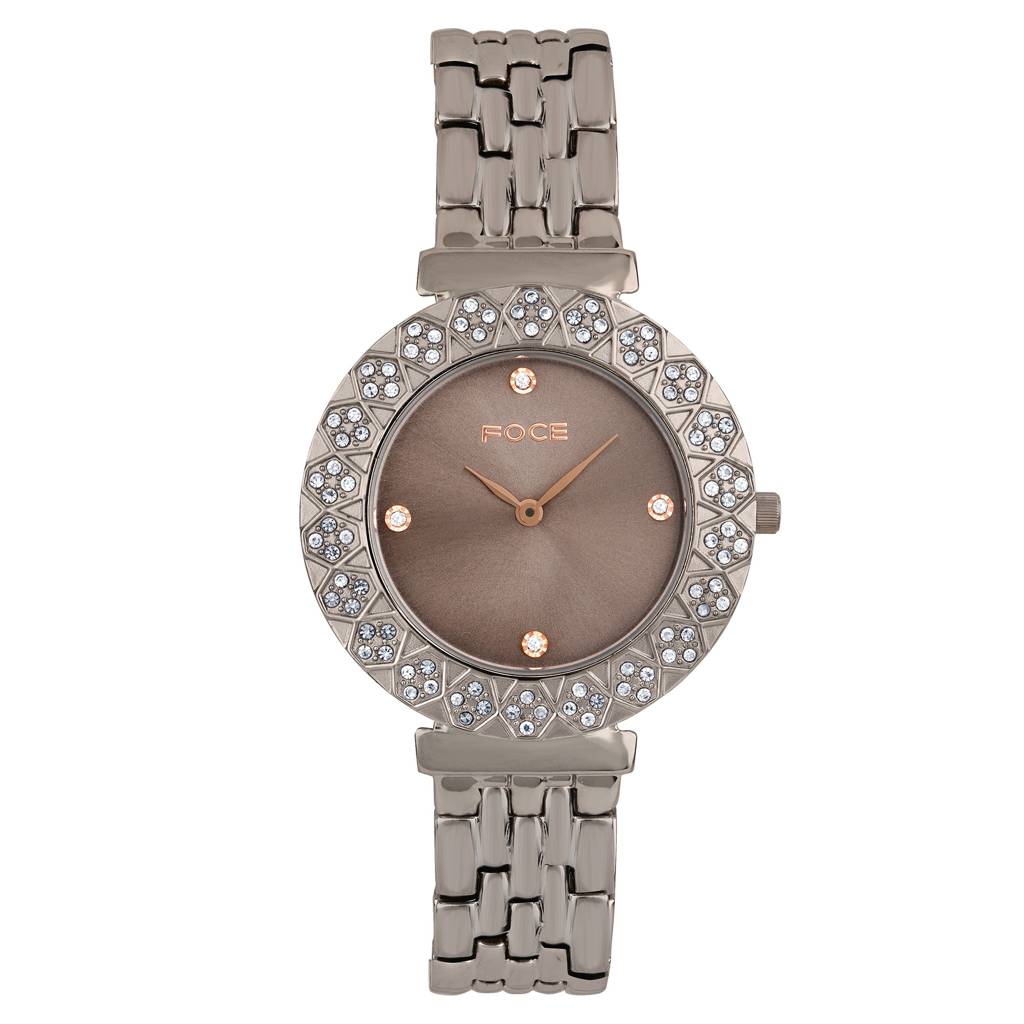 Diamond Studded Wrist Watch For Women, Metal Strap, Sapphire Glass, Model Fc11655Lbl4 : FC11655LGR3