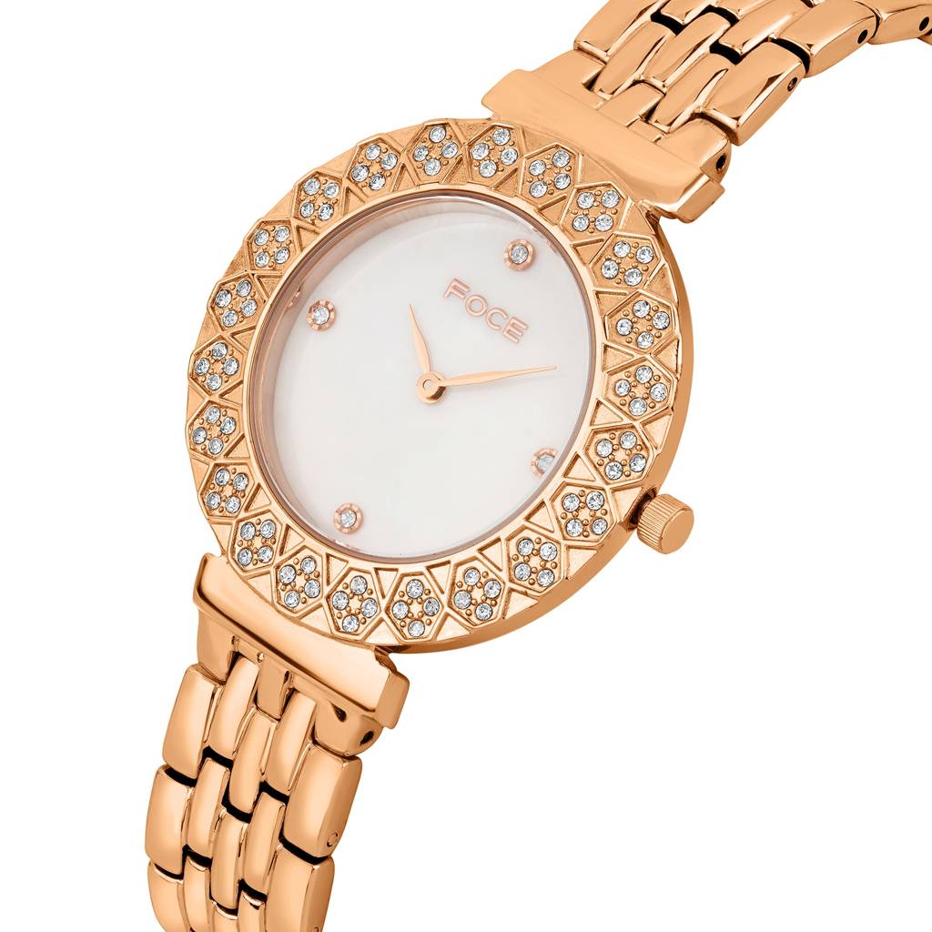 Diamond Studded Wrist Watch For Women, Metal Strap, Sapphire Glass, Model Fc11655Lbl4 : FC11655LRG1