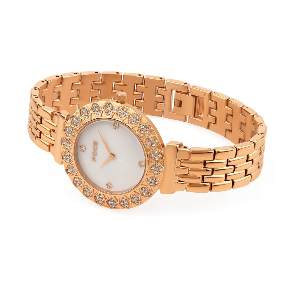 Diamond Studded Wrist Watch For Women, Metal Strap, Sapphire Glass, Model Fc11655Lbl4 : FC11655LRG1