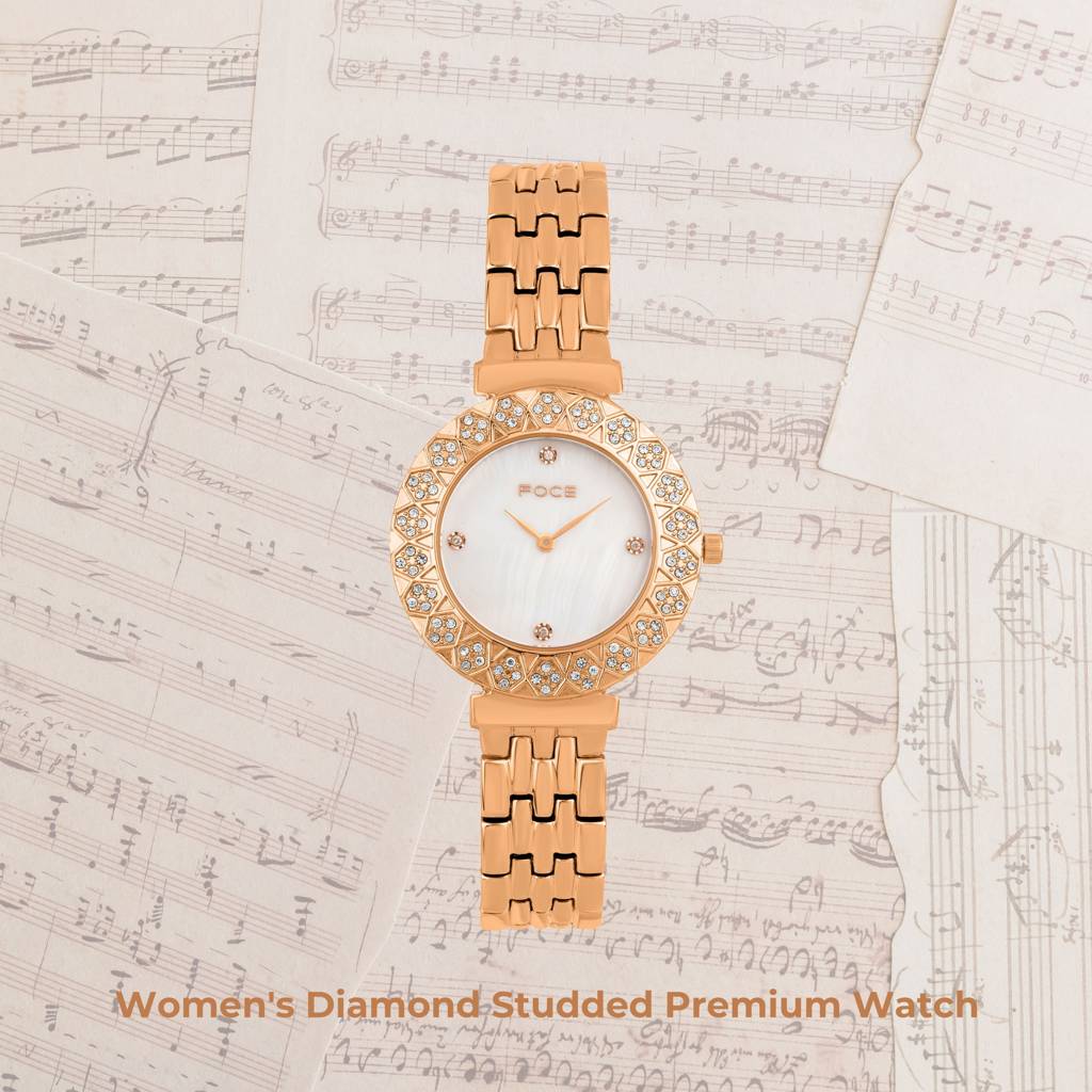 Diamond Studded Wrist Watch For Women, Metal Strap, Sapphire Glass, Model Fc11655Lbl4 : FC11655LRG1
