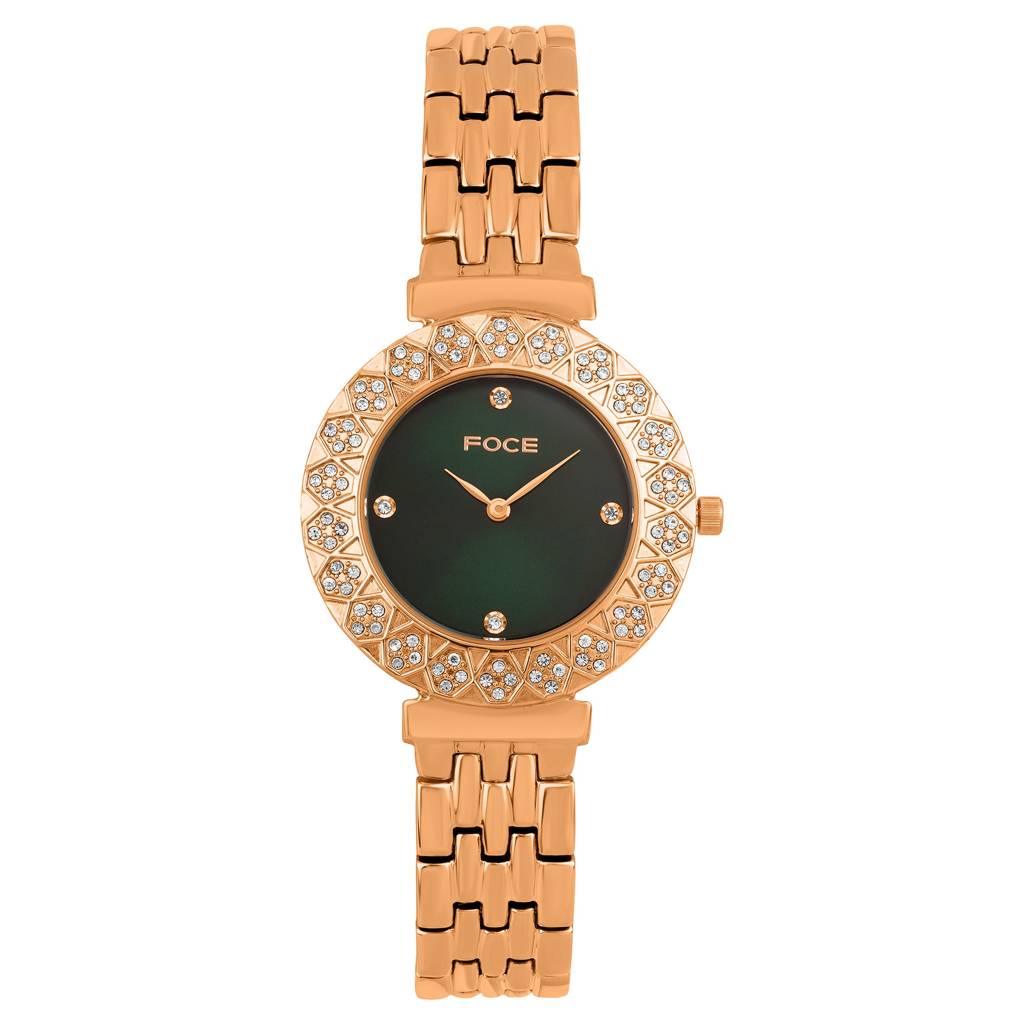 Diamond Studded Wrist Watch For Women, Metal Strap, Sapphire Glass, Model Fc11655Lbl4 : FC11655LRG2