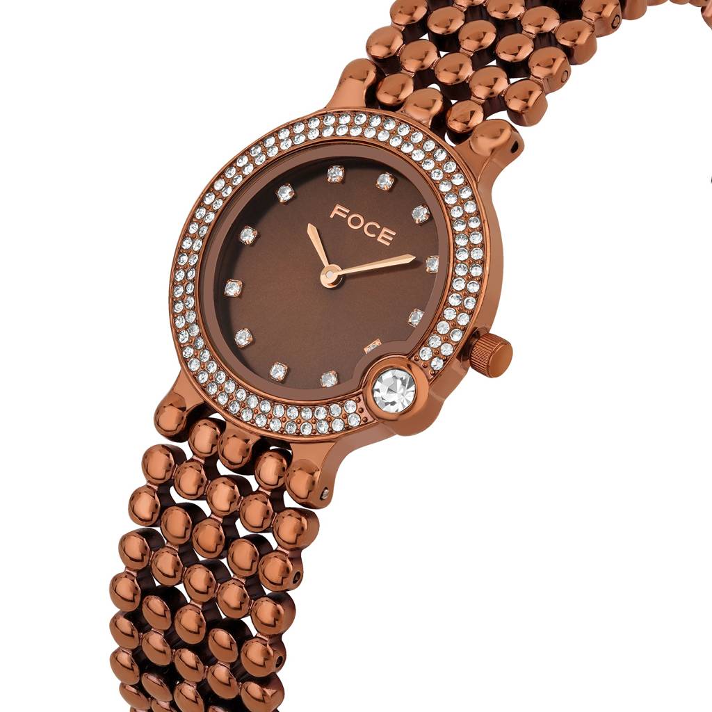 Diamond Studded Wrist Watch For Women, Metal Strap, Sapphire Glass, Model Fc11656Lbl4 : FC11656LBR6