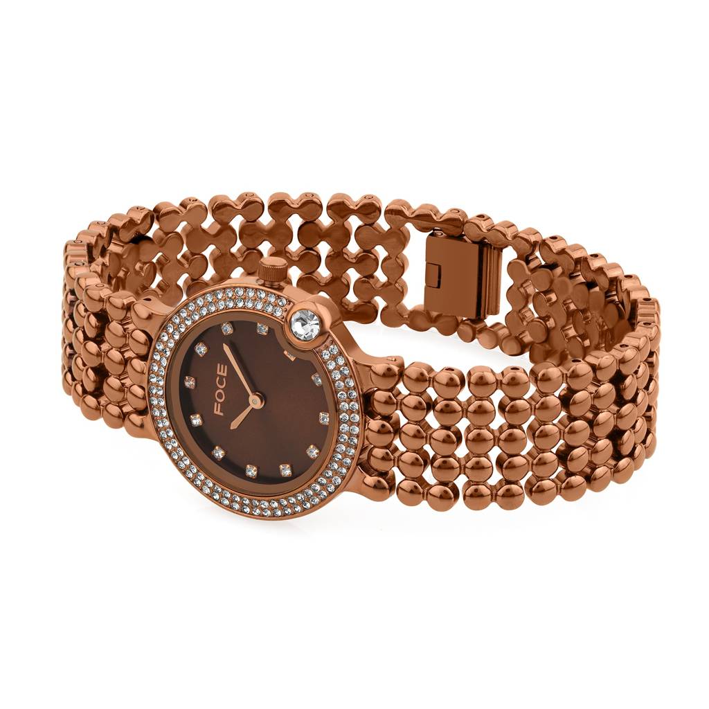 Diamond Studded Wrist Watch For Women, Metal Strap, Sapphire Glass, Model Fc11656Lbl4 : FC11656LBR6