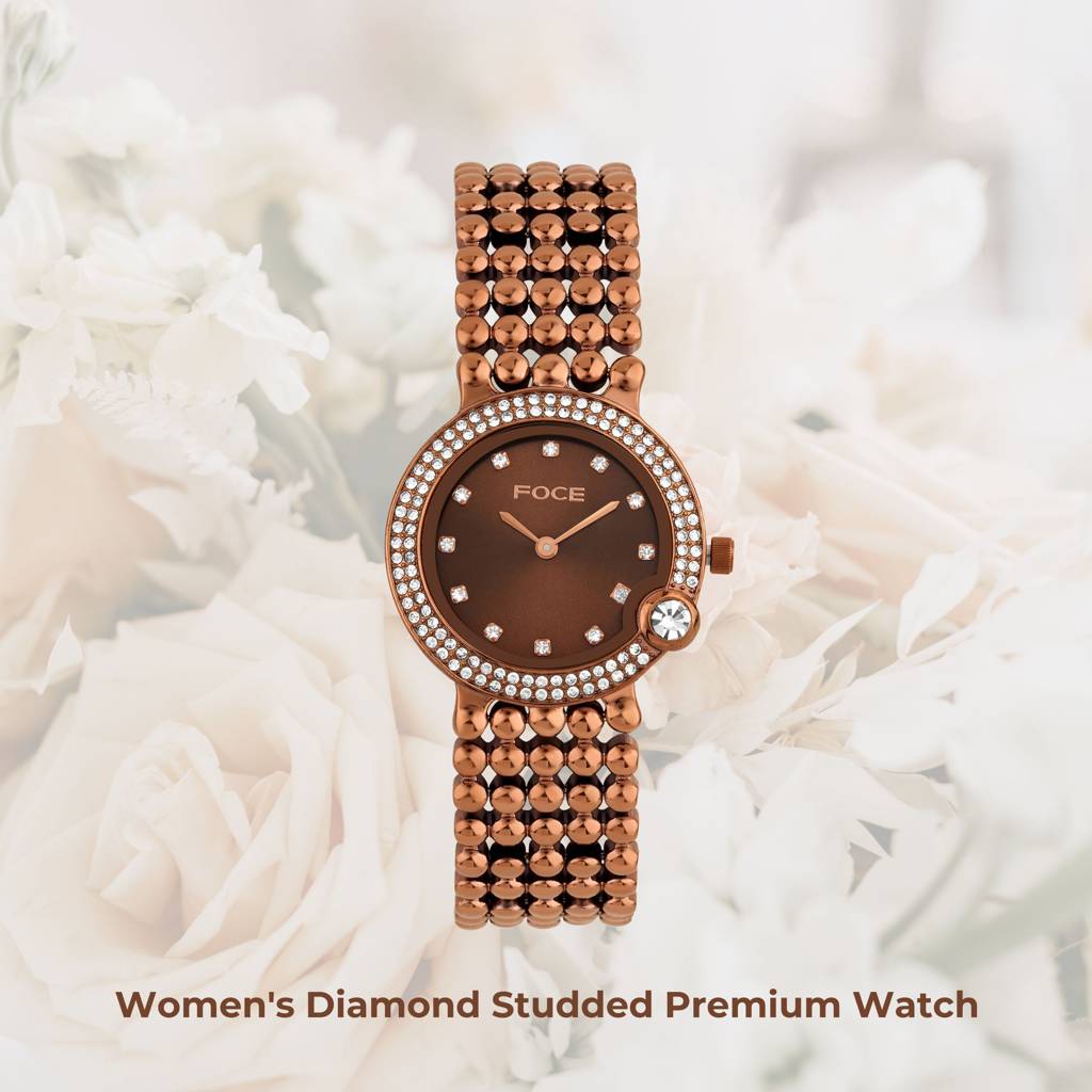 Diamond Studded Wrist Watch For Women, Metal Strap, Sapphire Glass, Model Fc11656Lbl4 : FC11656LBR6