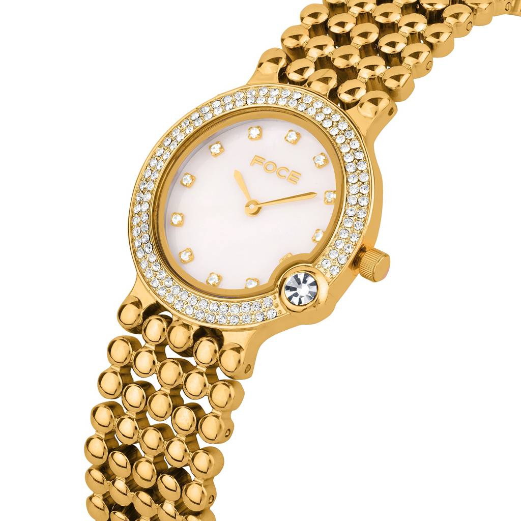 Diamond Studded Wrist Watch For Women, Metal Strap, Sapphire Glass, Model Fc11656Lbl4 : FC11656LG1