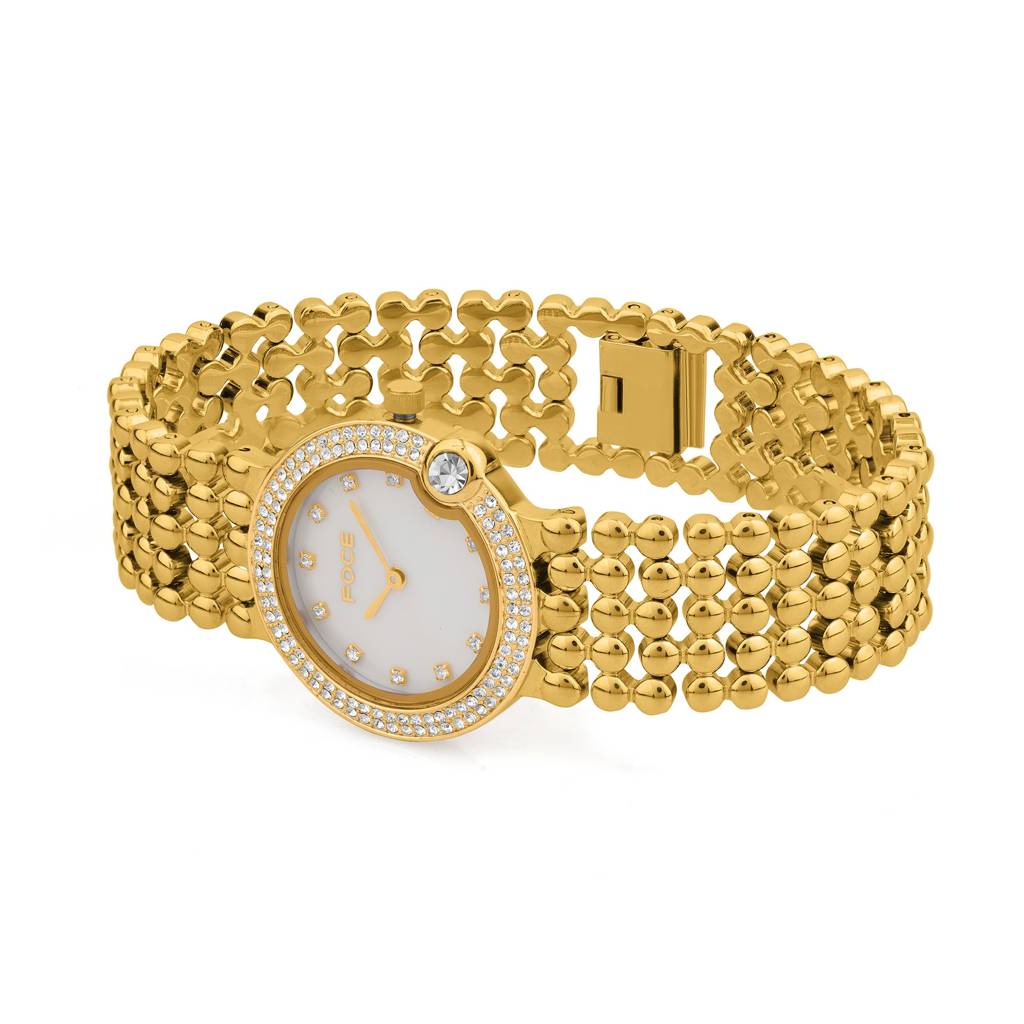 Diamond Studded Wrist Watch For Women, Metal Strap, Sapphire Glass, Model Fc11656Lbl4 : FC11656LG1