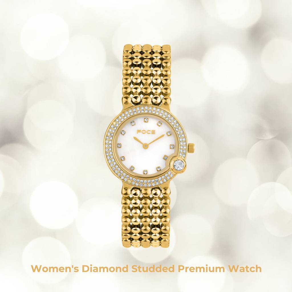 Diamond Studded Wrist Watch For Women, Metal Strap, Sapphire Glass, Model Fc11656Lbl4 : FC11656LG1