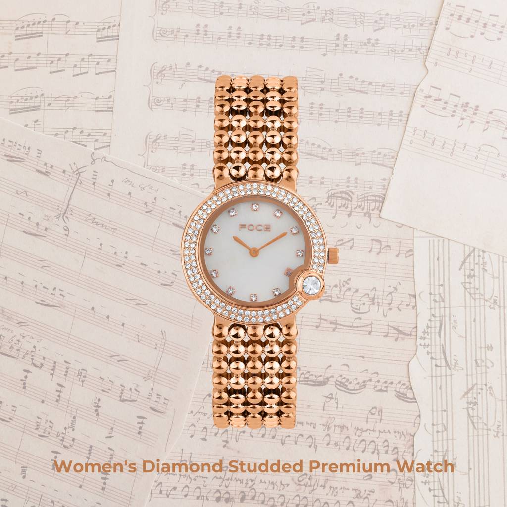 Diamond Studded Wrist Watch For Women, Metal Strap, Sapphire Glass, Model Fc11656Lbl4 : FC11656LRG1