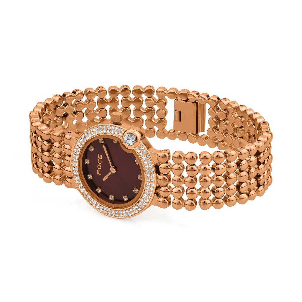 Diamond Studded Wrist Watch For Women, Metal Strap, Sapphire Glass, Model Fc11656Lbl4 : FC11656LRG6