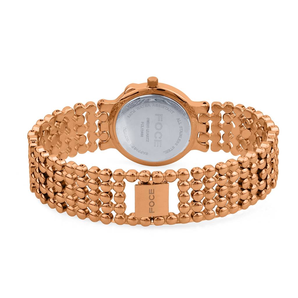 Diamond Studded Wrist Watch For Women, Metal Strap, Sapphire Glass, Model Fc11656Lbl4 : FC11656LRG6