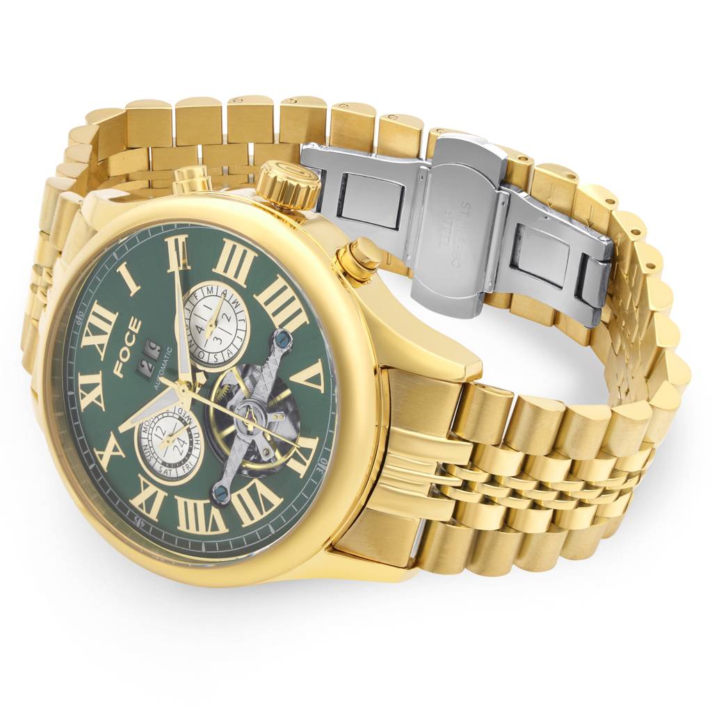 Men’S Automatic Stainless Steel Multifunction | Roman Dial, Month Subdial At 3, Day Subdial At 9, Date Window At  : FC11817GG2