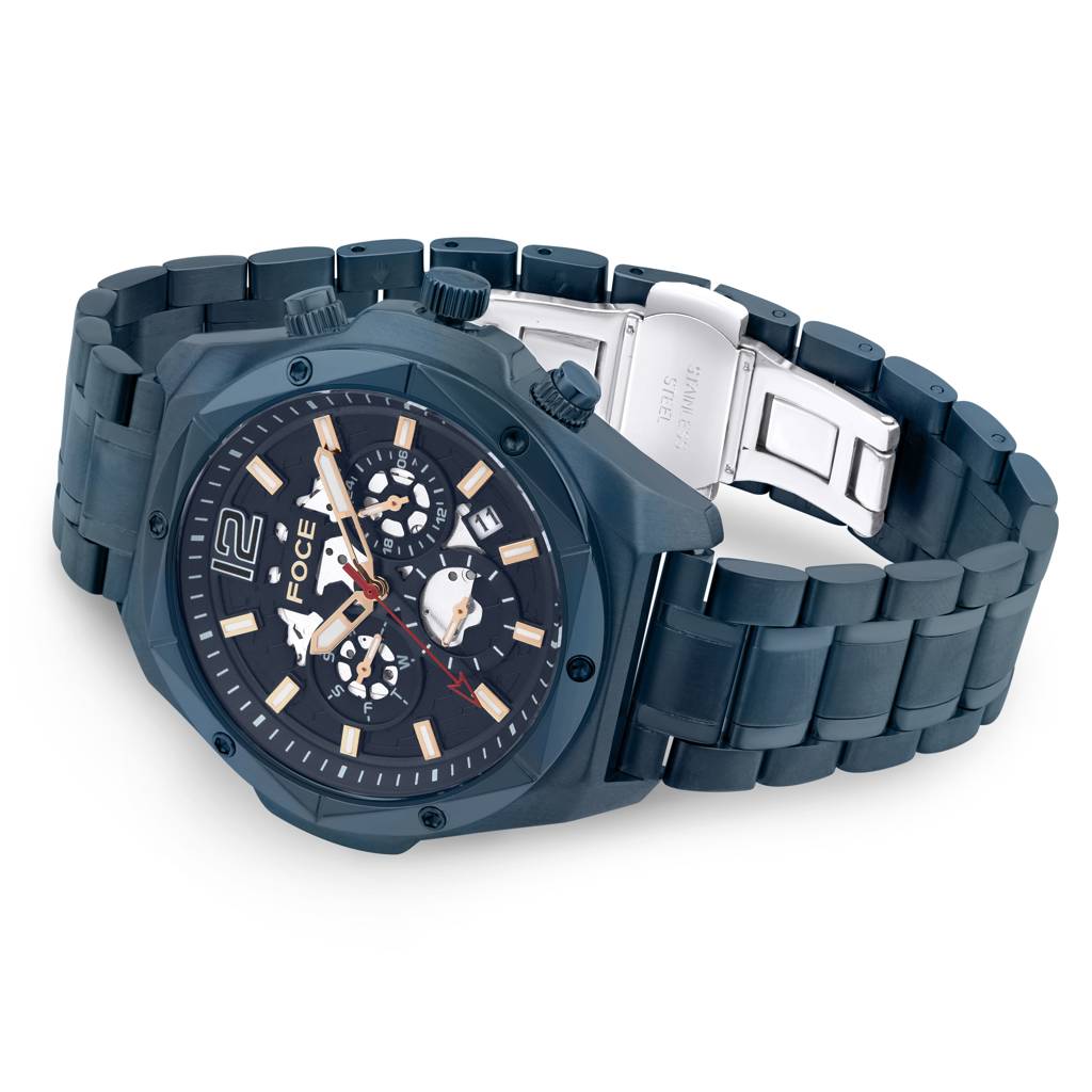 Men’S Quartz Stainless Steel Multifunction Watch | 24Hr Subdial At 3, Day Subdial At 9, Date Window At 4:30, Dua : FC11932GBL4