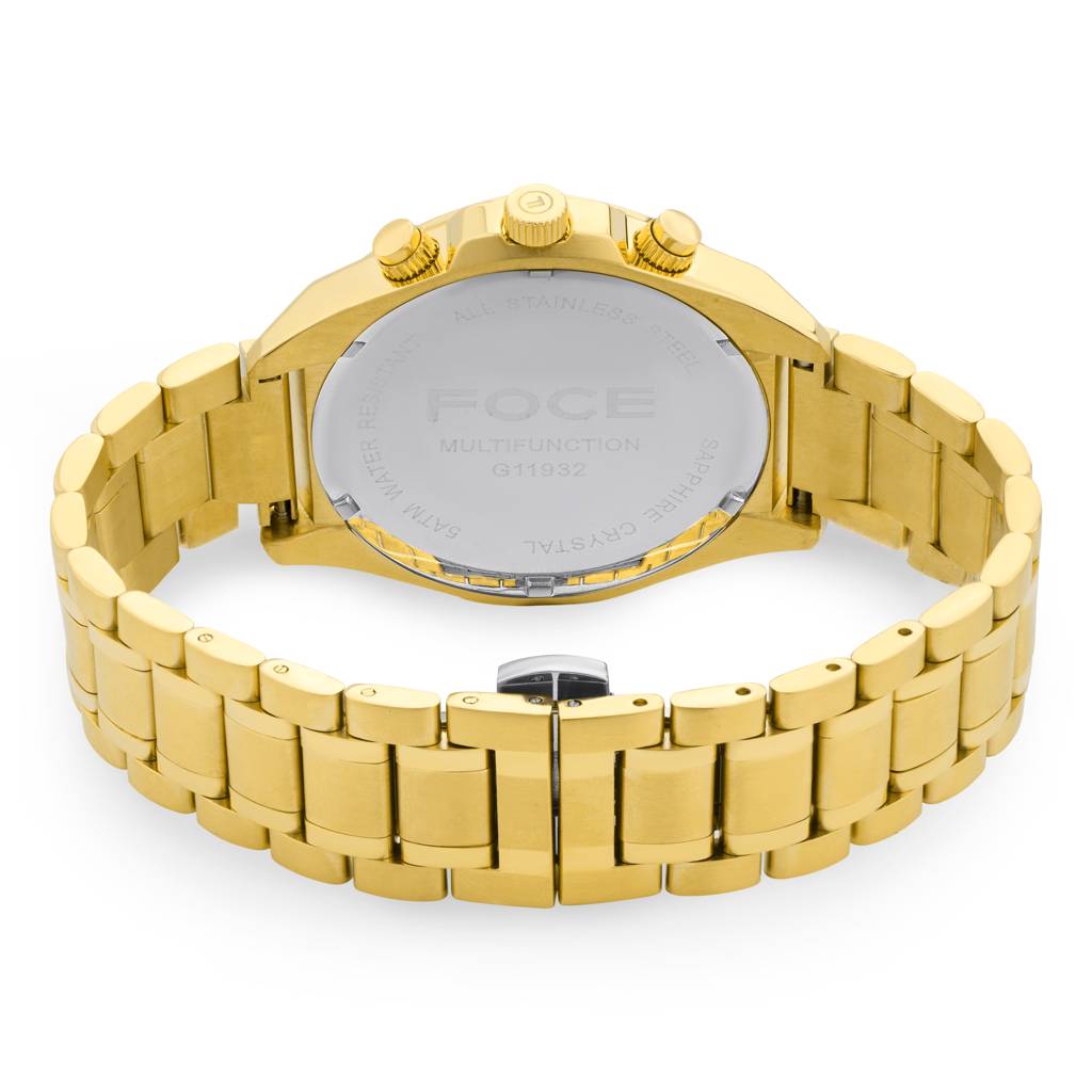 Men’S Quartz Stainless Steel Multifunction Watch | 24Hr Subdial At 3, Day Subdial At 9, Date Window At 4:30, Dual : FC11932GG1