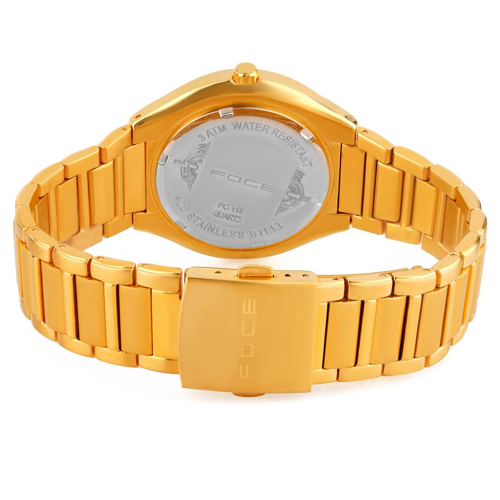 Men'S Gold Analog Quartz Watch With Date | Roman Dial | Champagne Dial, Stainless Steel Strap | Luxury Formal Dres : FC119CHAM