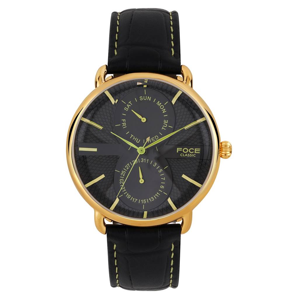 Men'S Analog Watch, Day & Date Subdials, Curved Dome Glass, Premium Design – Model Fc11Bbl : FC11GGLGREEN