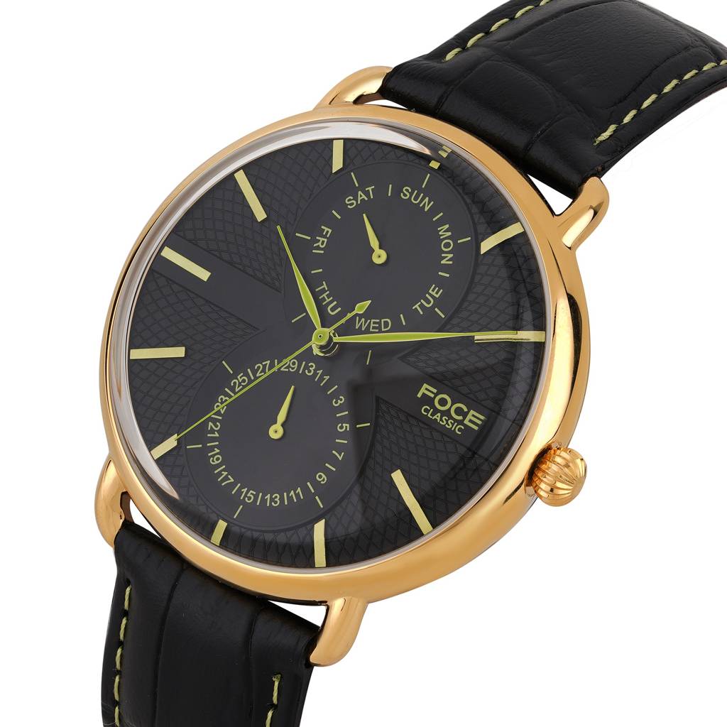 Men'S Analog Watch, Day & Date Subdials, Curved Dome Glass, Premium Design – Model Fc11Bbl : FC11GGLGREEN