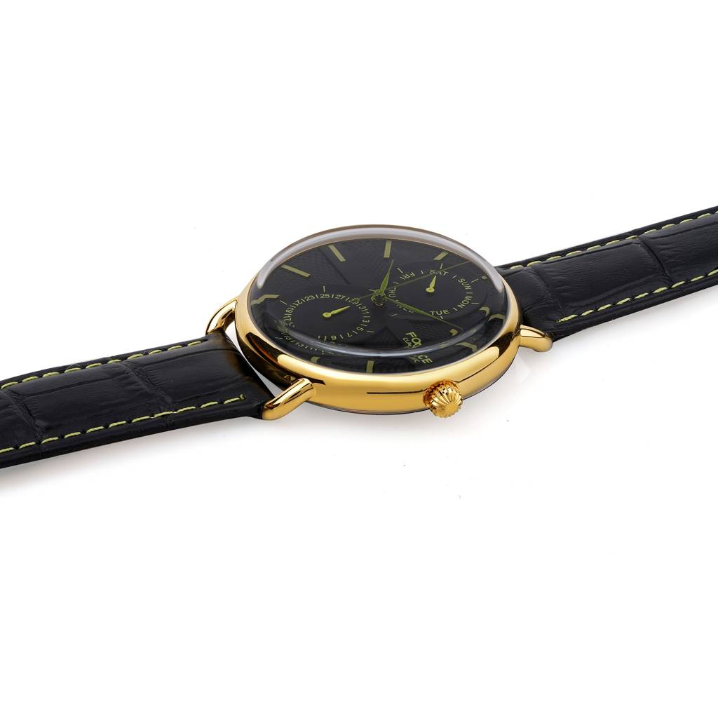Men'S Analog Watch, Day & Date Subdials, Curved Dome Glass, Premium Design – Model Fc11Bbl : FC11GGLGREEN