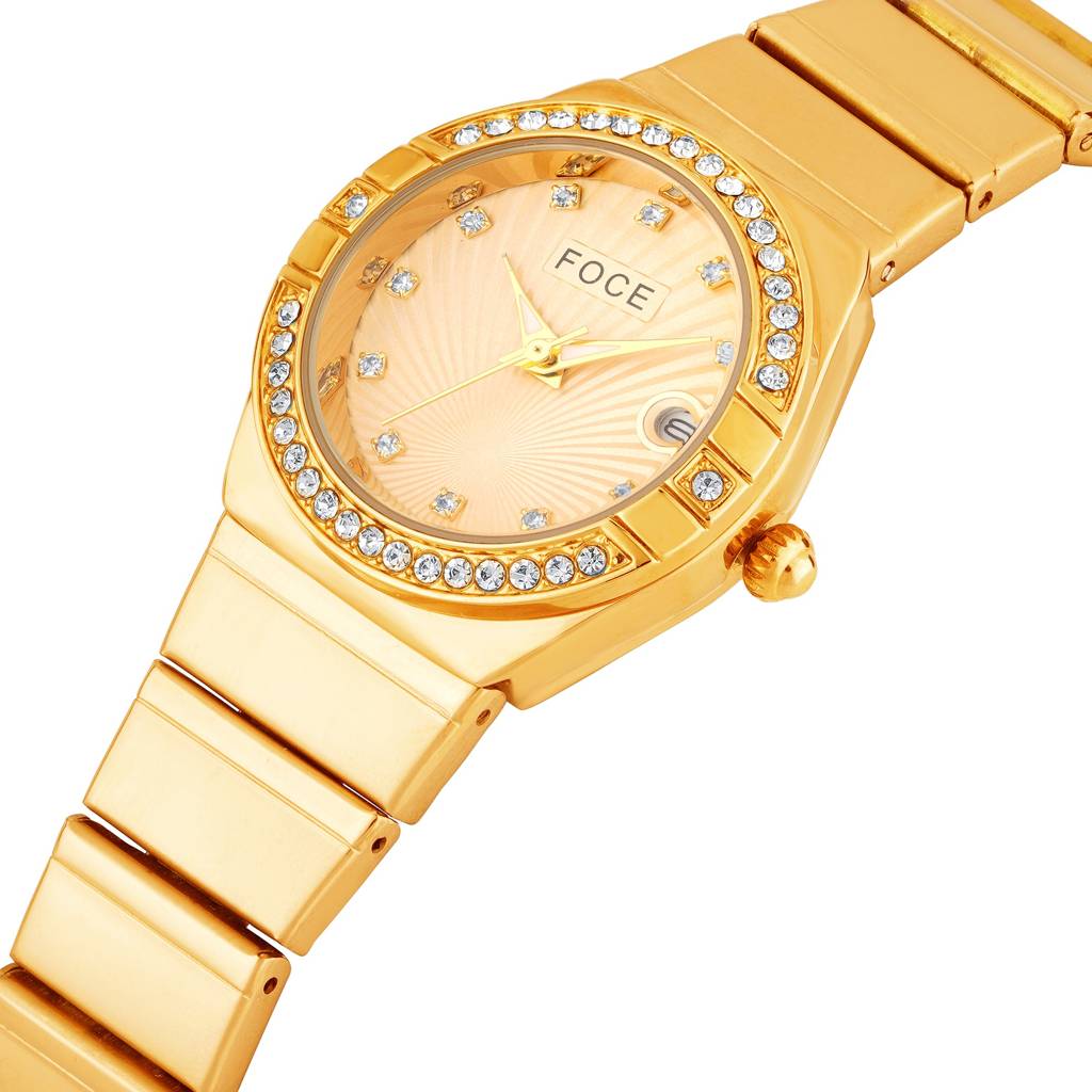 Women'S Analog Wristwatch | Stainless Steel Strap | Date Window | Luxury Formal & Office Wear Watch | Water-Res : FCW4821LGD07