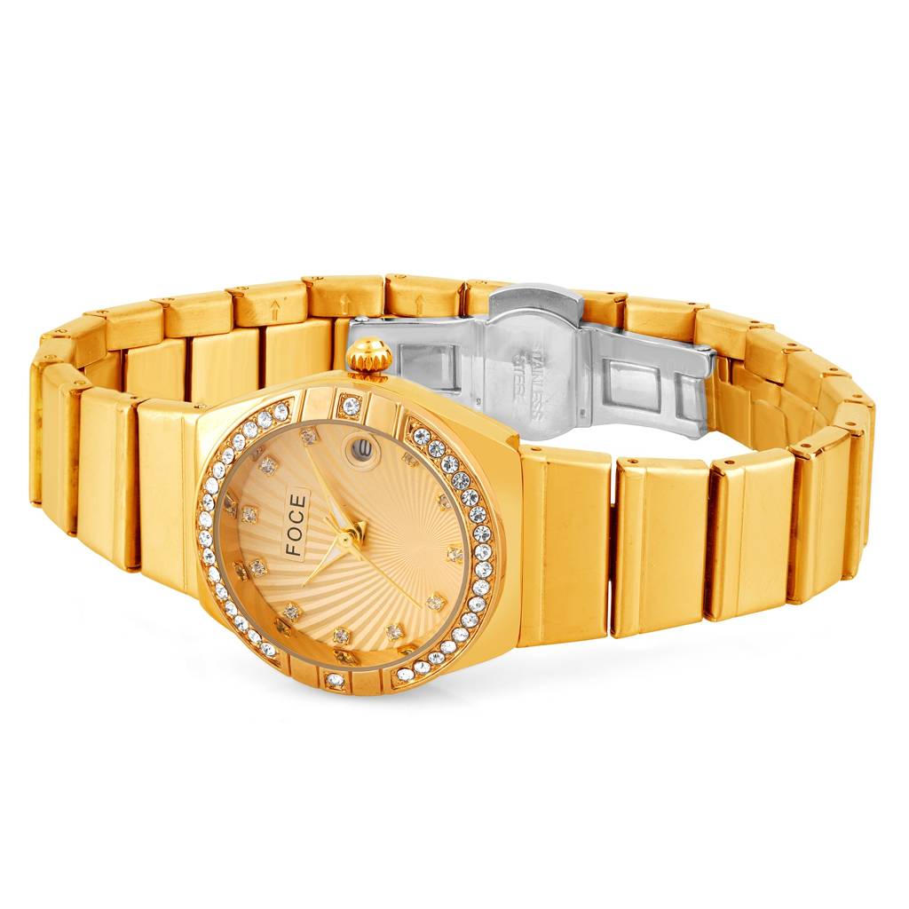 Women'S Analog Wristwatch | Stainless Steel Strap | Date Window | Luxury Formal & Office Wear Watch | Water-Res : FCW4821LGD07