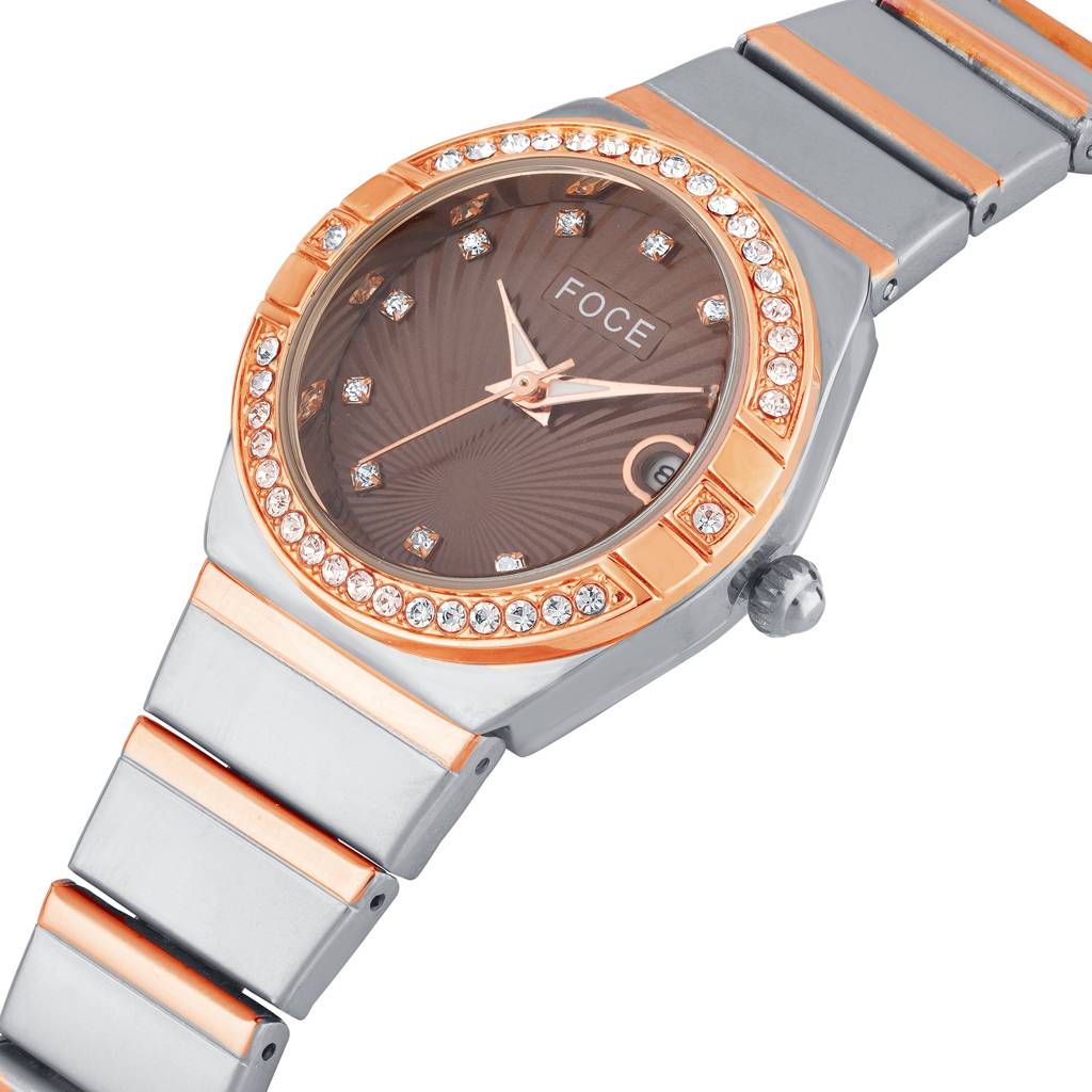 Women'S Analog Wristwatch | Stainless Steel Strap | Date Window | Luxury Formal & Office Wear Watch | Water-Res : FCW4821LRT06