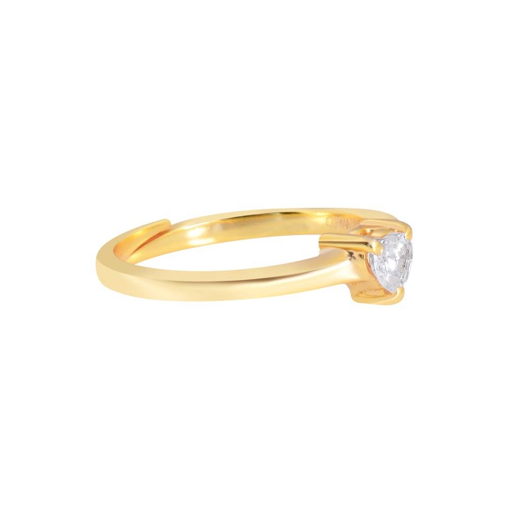 White Cz Heart Design Ring : CUM043