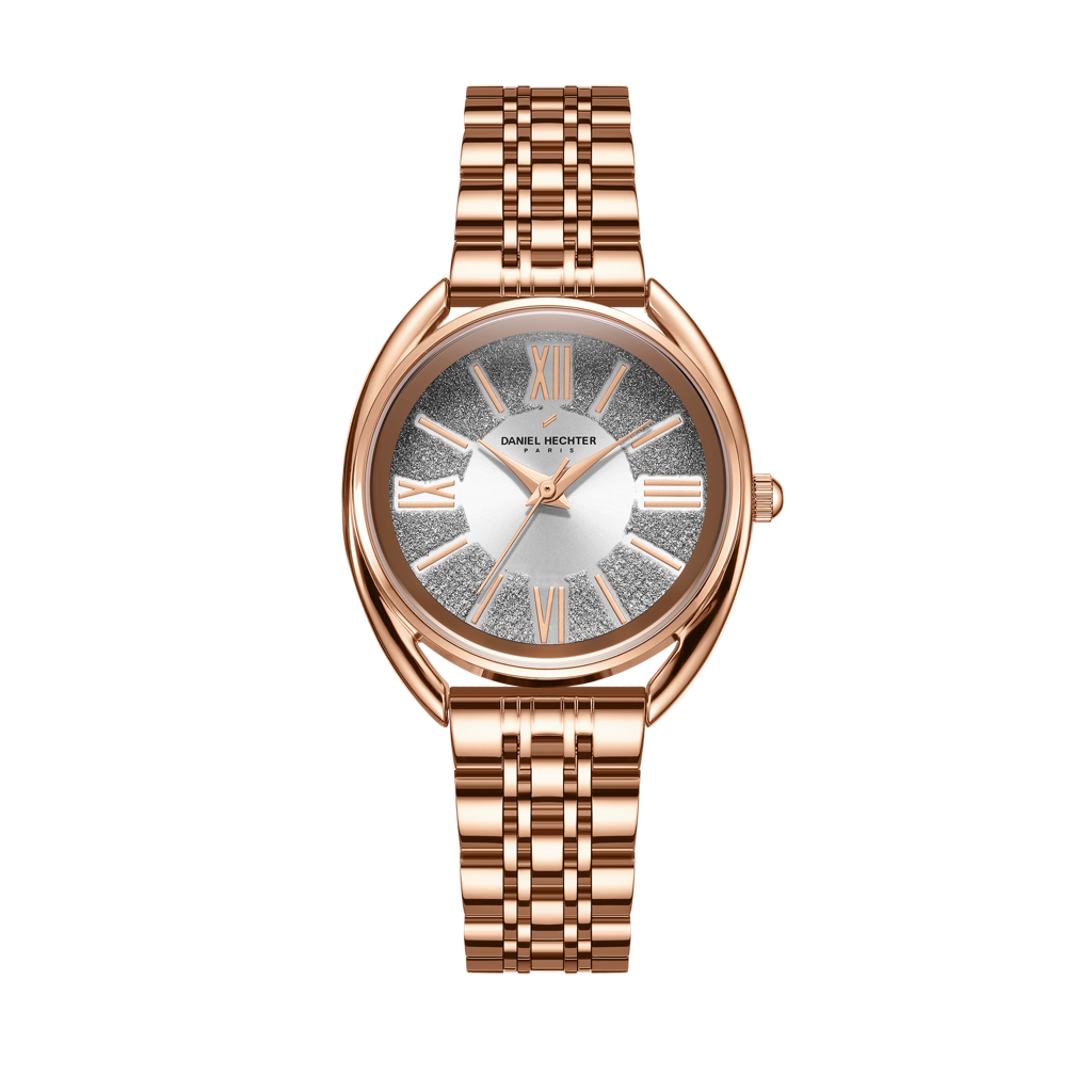 Daniel Hechter Paris Neuilly Collection Analog Watch For Women Â Roman Indexes, Shimmer Round Dial And Stainles : DHW2007-33