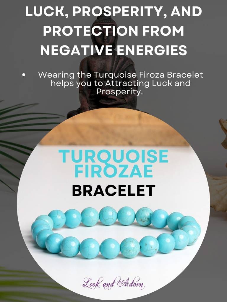Turquoise Firoza Stone Bracelet : LAABL63-65-S