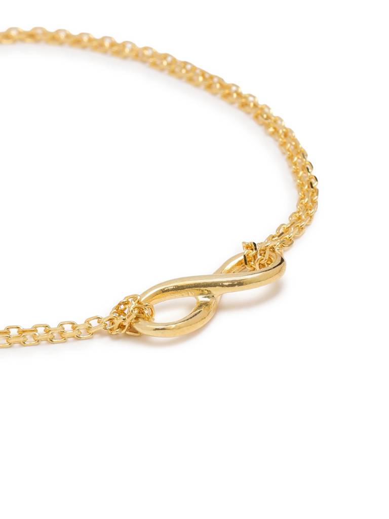 18Kt Gold Plated Double Chain Infinity Charm Bracelet : FJB5401