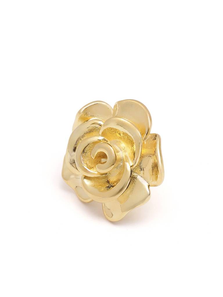 18Kt Gold Plated Bold Rose Stud Earring : FJE5421