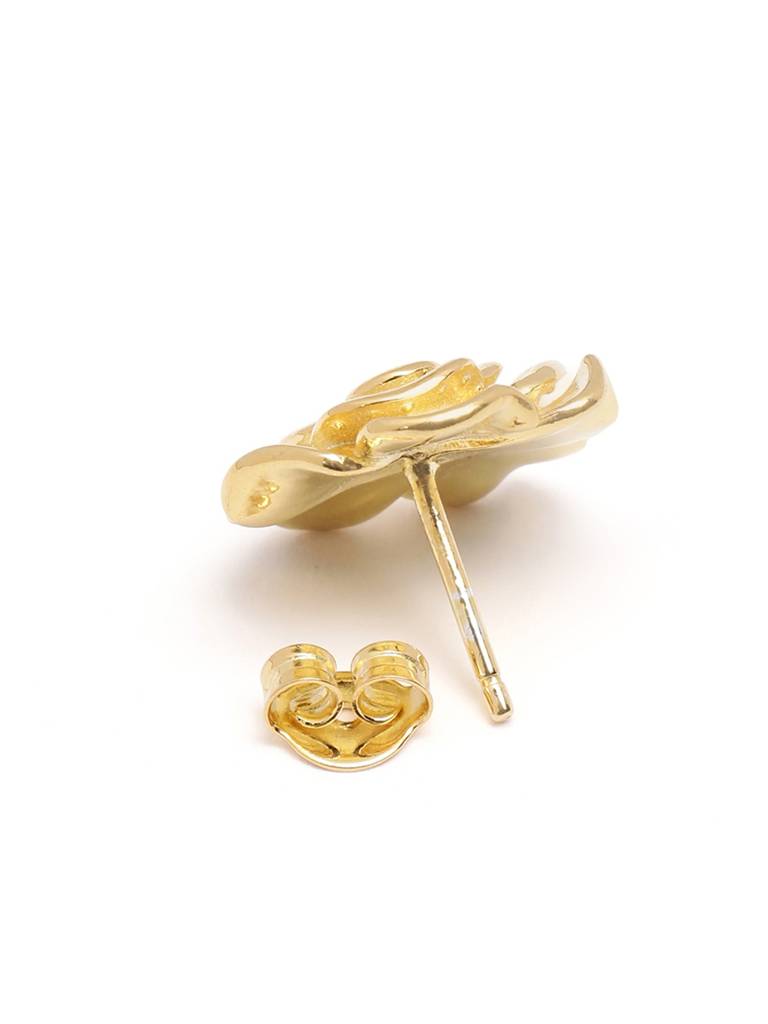 18Kt Gold Plated Bold Rose Stud Earring : FJE5421