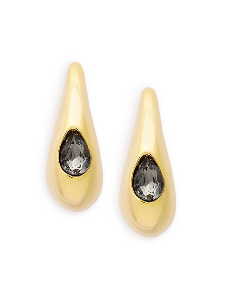 Premium 18Kt Gold Plated Cz Half Hoop Earring : FJE5637