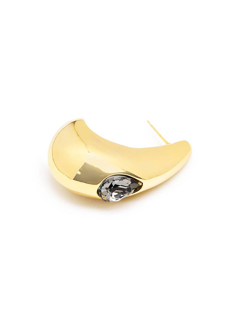 Premium 18Kt Gold Plated Cz Half Hoop Earring : FJE5637
