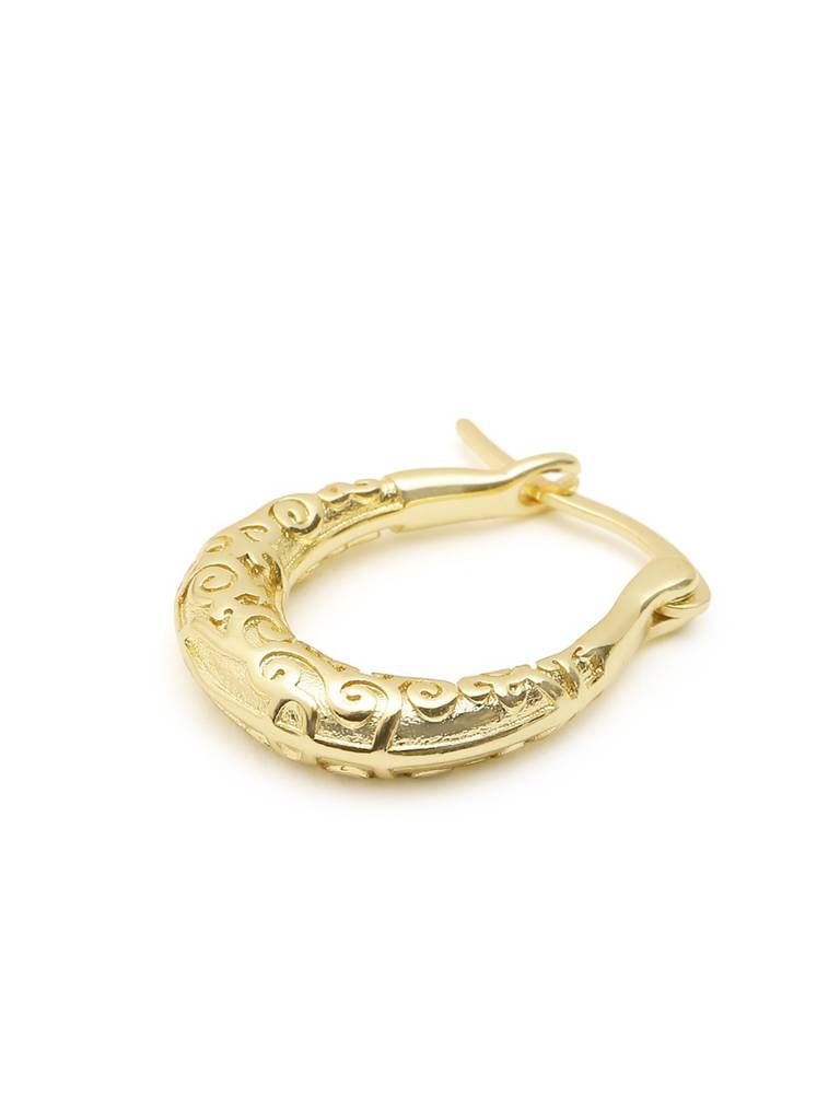 18Kt Gold Plated Oval Hoop Earring : FJE5650
