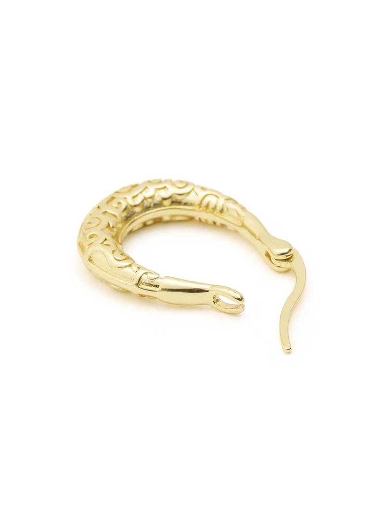 18Kt Gold Plated Oval Hoop Earring : FJE5650