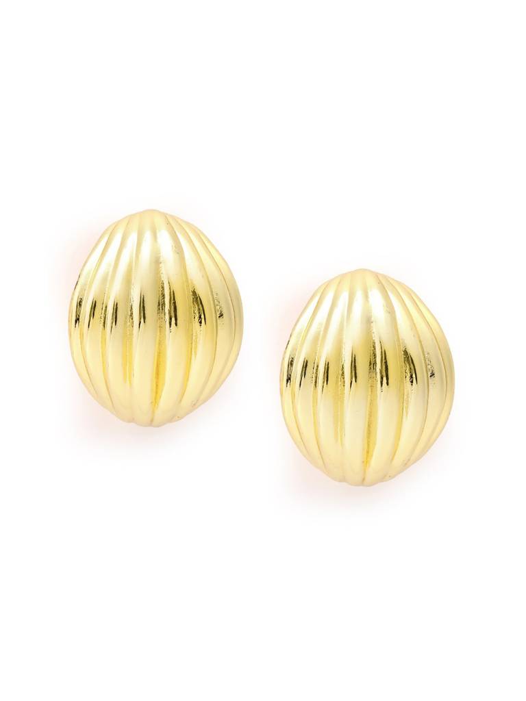 18Kt Gold Plated Contemporary Half Hoop Earring : FJE5652