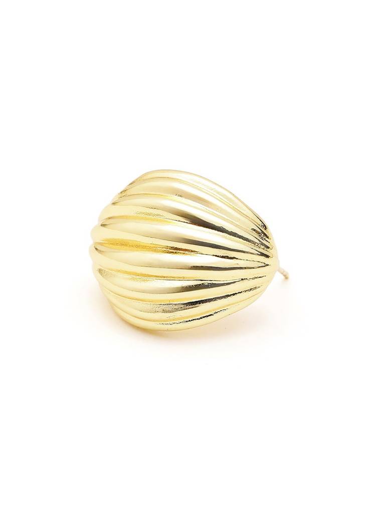 18Kt Gold Plated Contemporary Half Hoop Earring : FJE5652