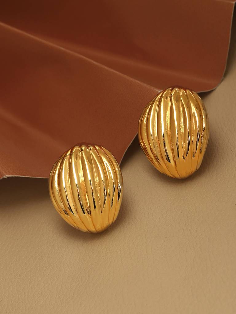 Eternz Certified Jewellery - Carlton London18Kt Gold Plated Contemporary Half Hoop Earring