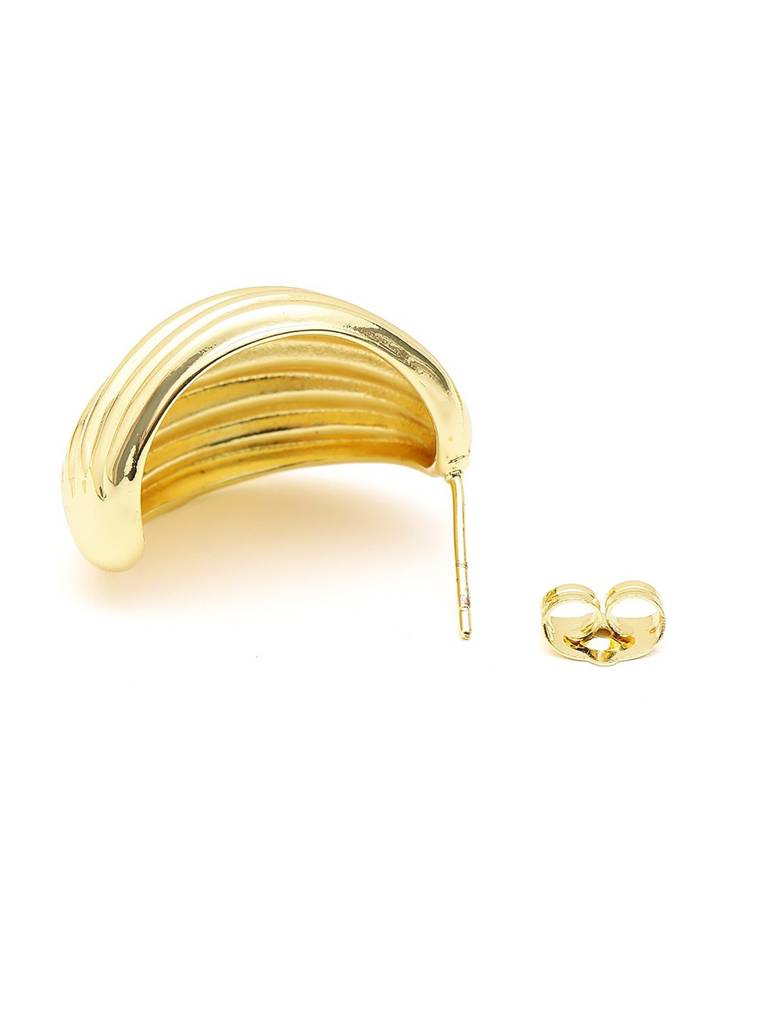 18Kt Gold Plated Contemporary Half Hoop Earring : FJE5652