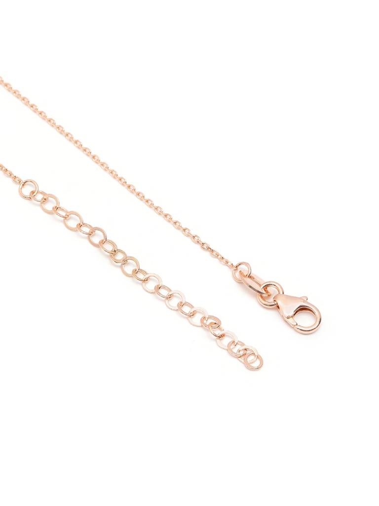 18Kt Rose Gold Plated Cz Lariat Necklace : FJN5427