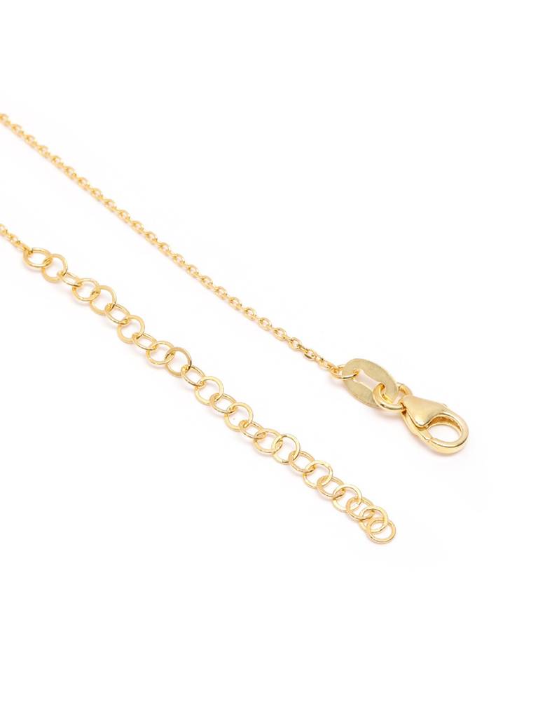 18Kt Gold Plated Cz Double Floral Necklace : FJN5430