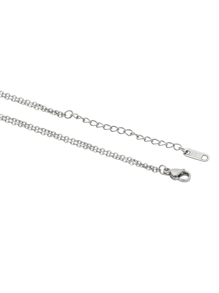 Silver Plated Water Drop Layered Necklace : FJN5489