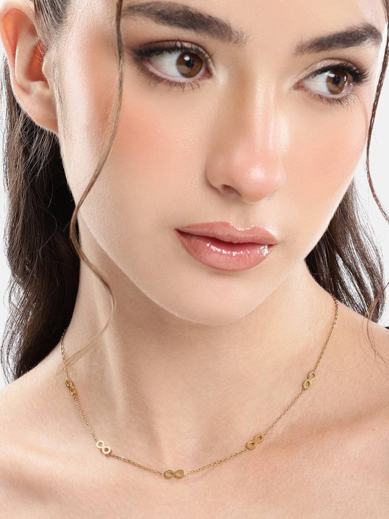 Gold Plated Multiple Infinity Necklace : FJN5494